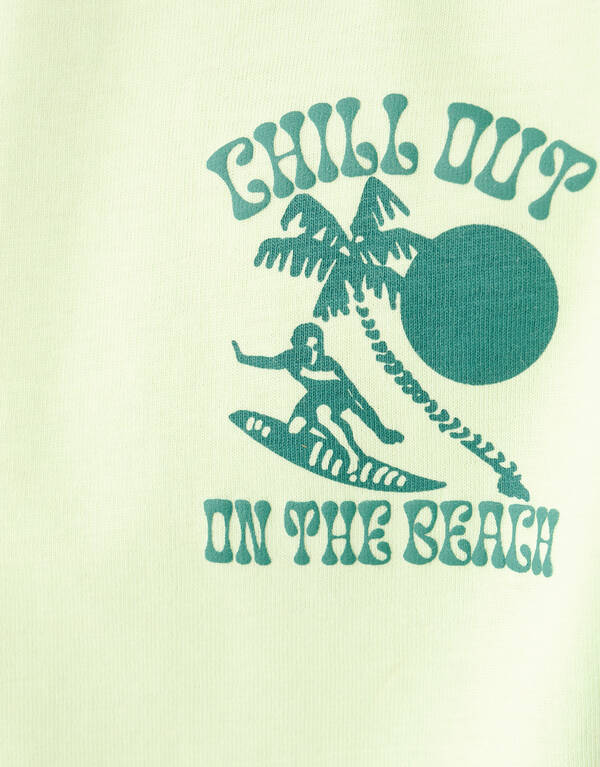 Beach Artwork T-shirt Lichtgroen SHOEBY BOYS