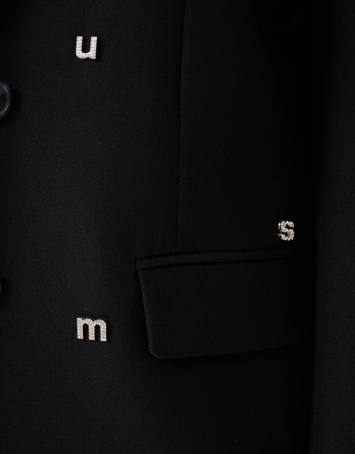 Strass Letter Blazer Zwart SHOEBY WOMEN