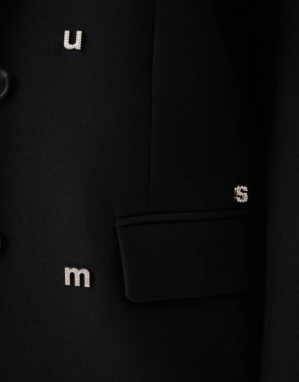 Strass Letter Blazer Zwart SHOEBY WOMEN