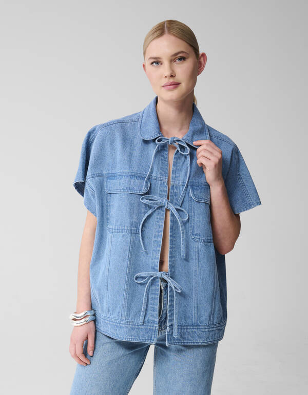 Oversized Denim Gilet Blauw SHOEBY WOMEN