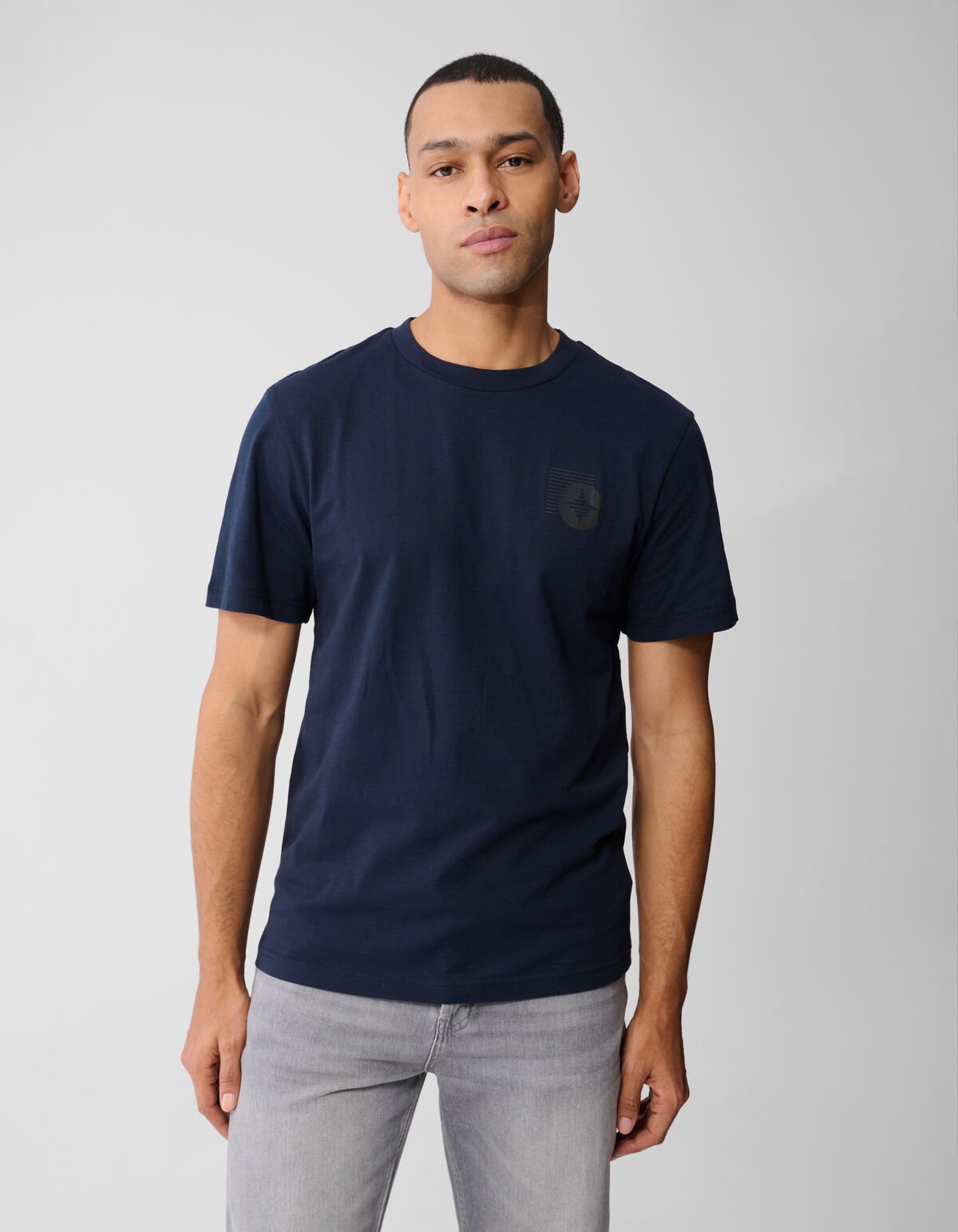 Stripe Box Artwork T-shirt Donkerblauw SHOEBY MEN