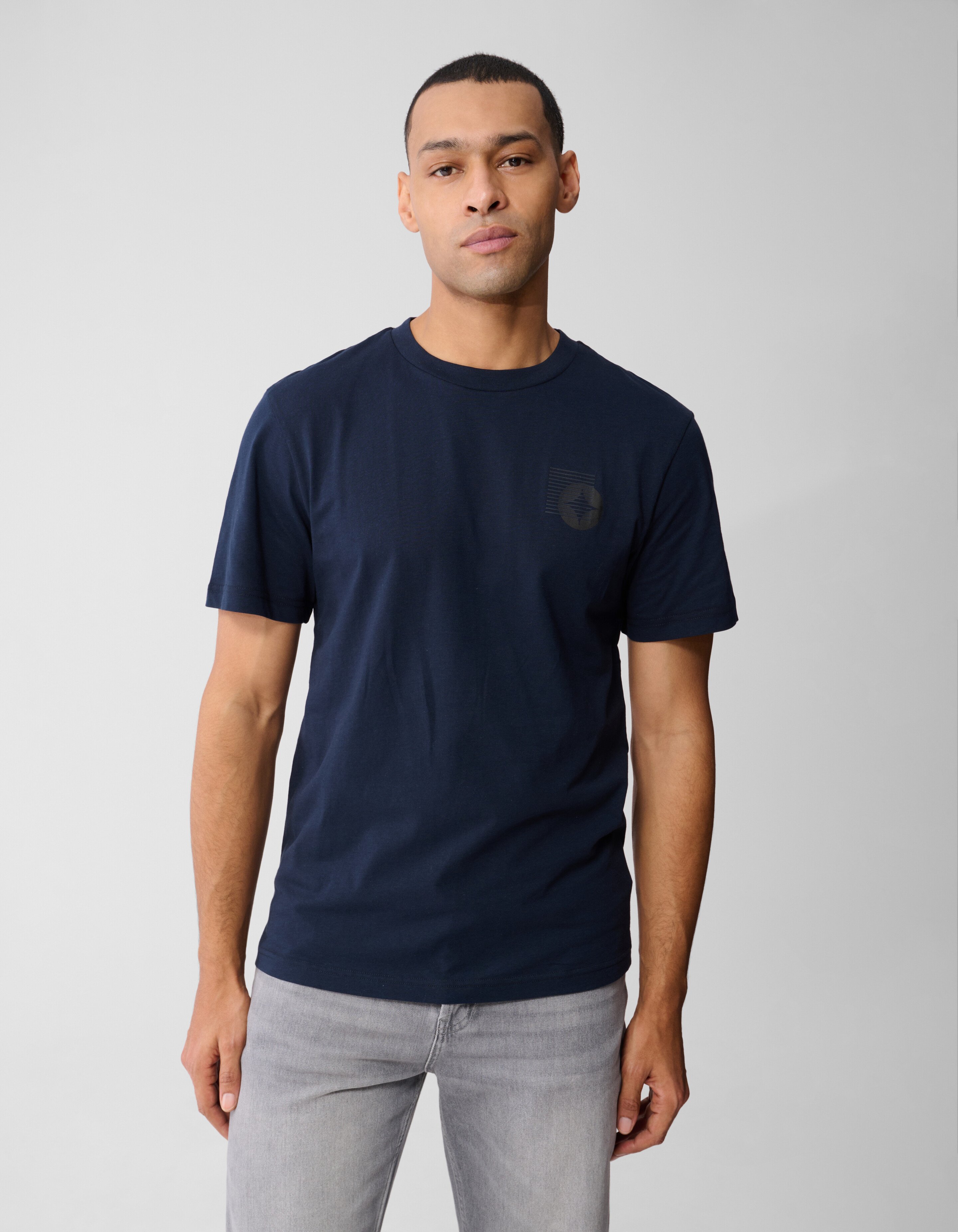 Stripe Box Artwork T-shirt Donkerblauw SHOEBY MEN