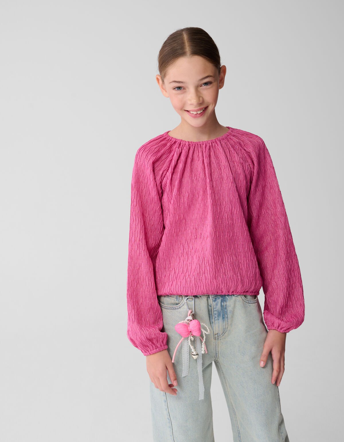Wavy Structuur Top Roze SHOEBY GIRLS