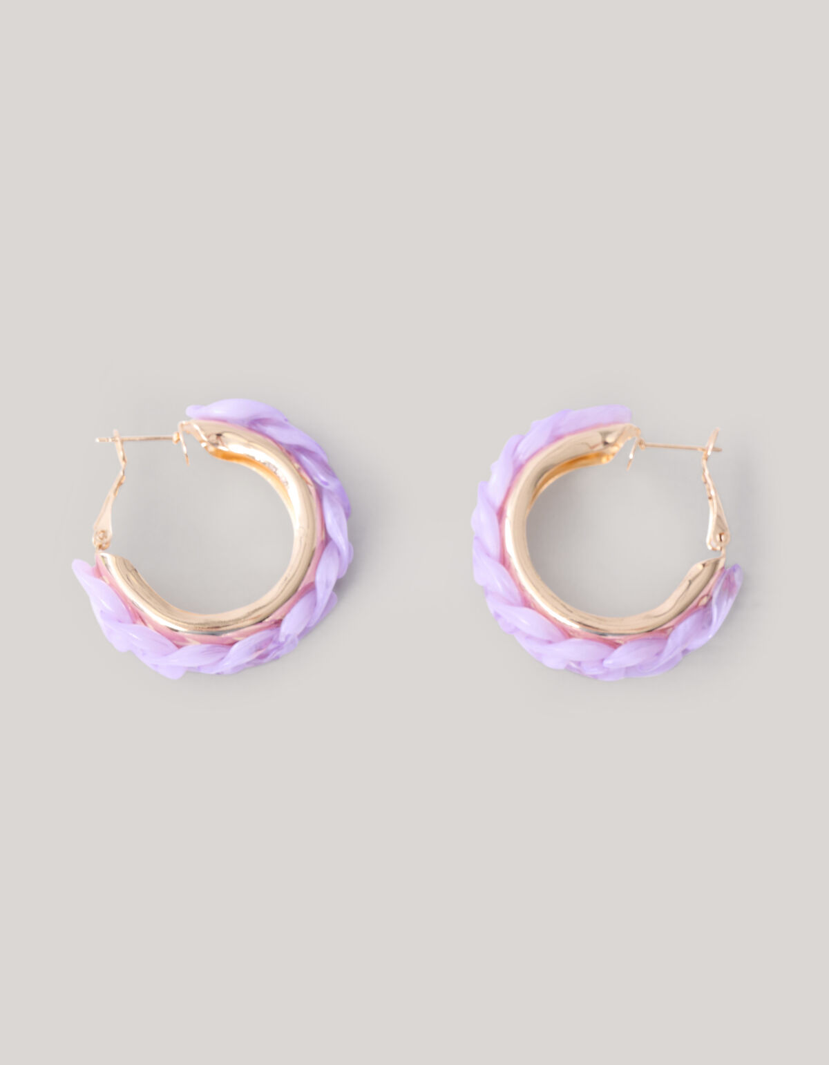 Chain Hoop Oorbellen Paars SHOEBY ACCESSOIRES