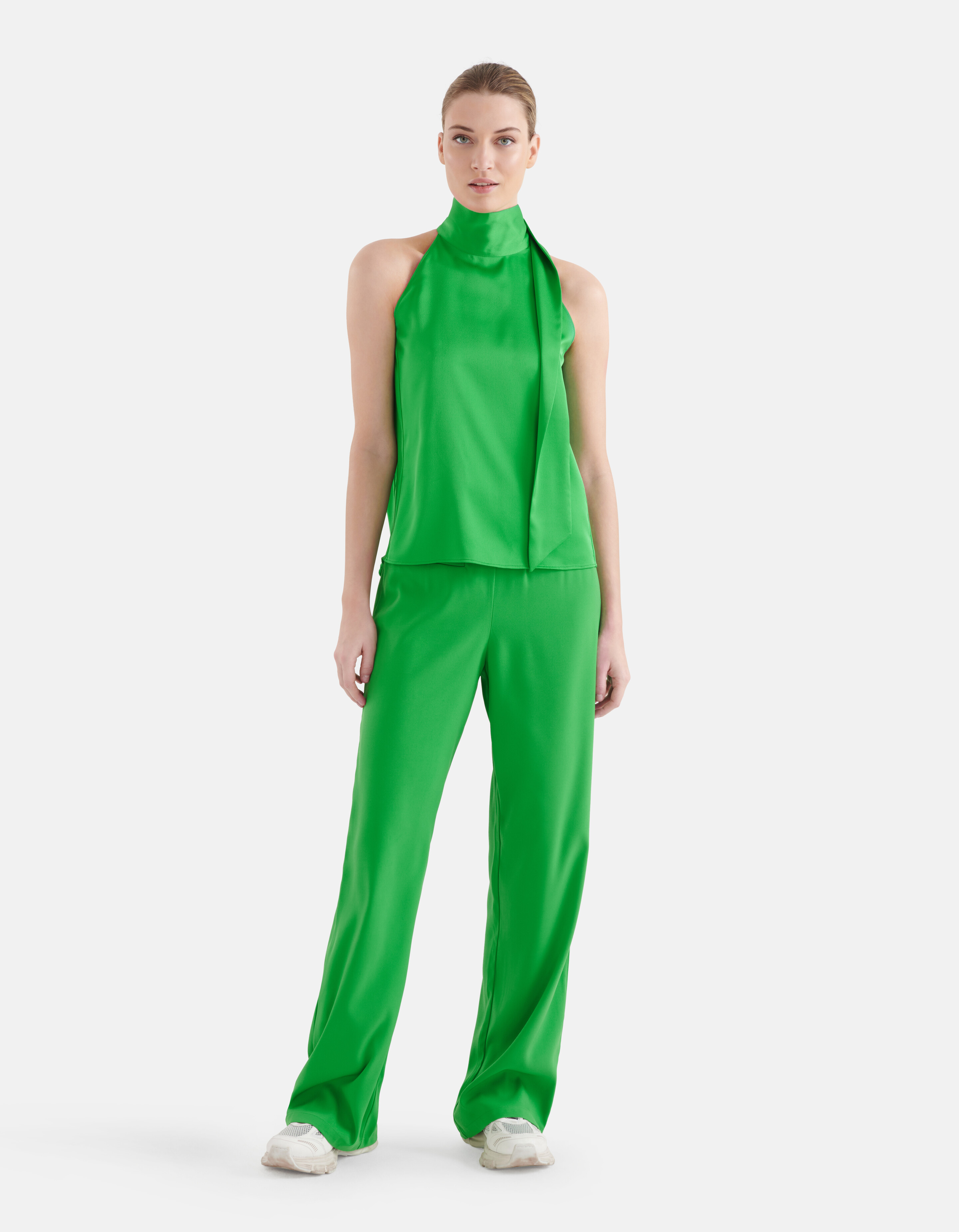 Satijnen Halter Top Groen By Mieke SHOEBY WOMEN