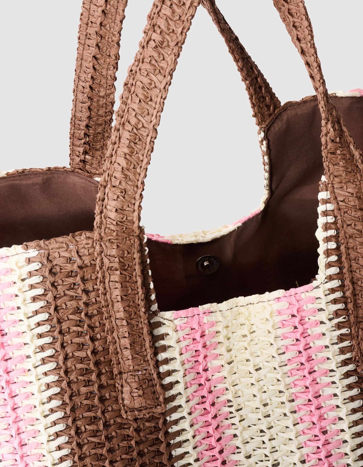 Gebreide Strandshopper Roze/Bruin SHOEBY ACCESSOIRES