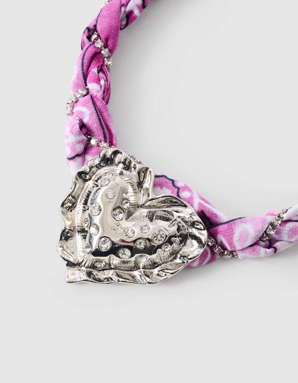 Bandana Puffed Heart Ketting Paars SHOEBY ACCESSOIRES