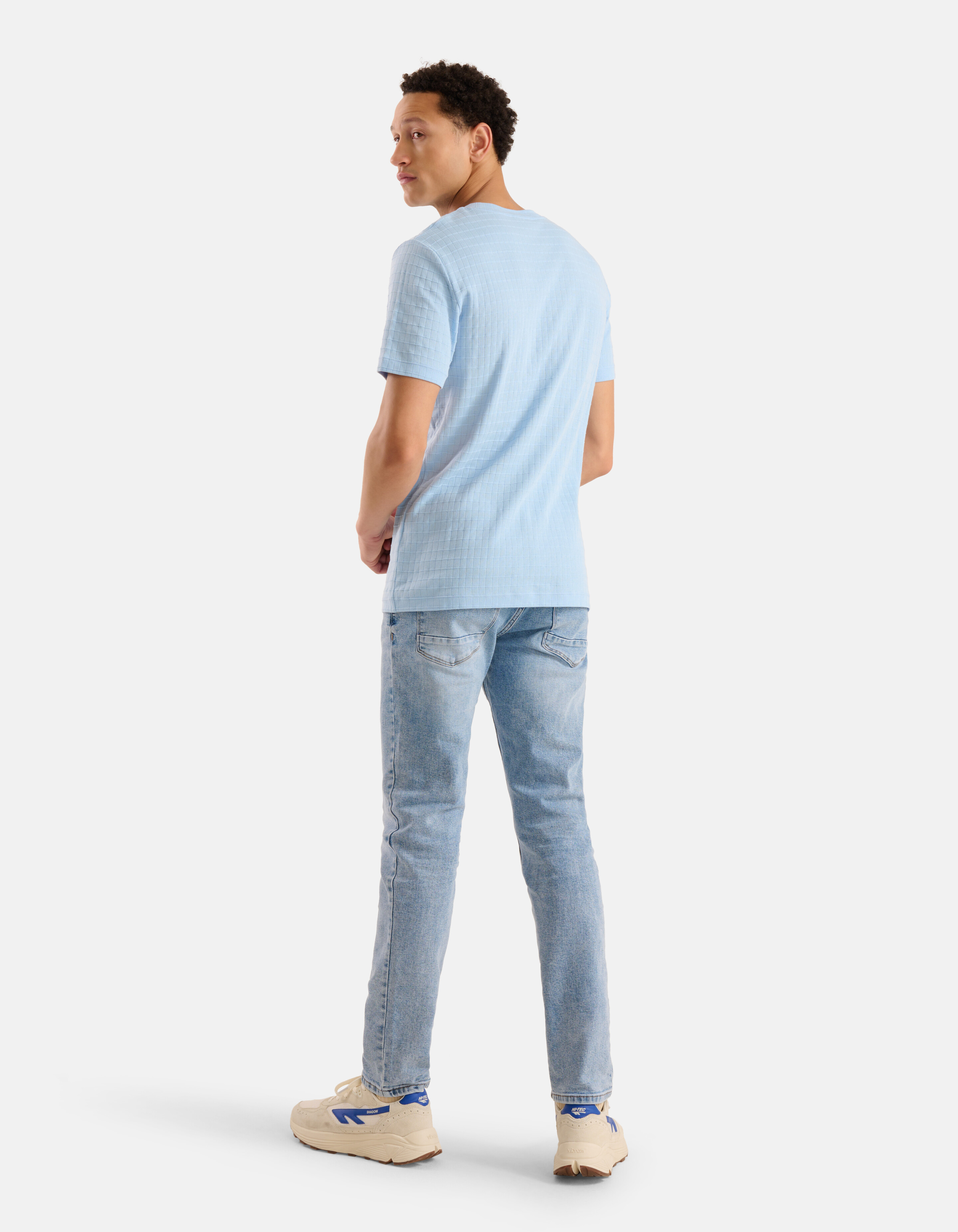 Structuur T-shirt Lichtblauw SHOEBY MEN