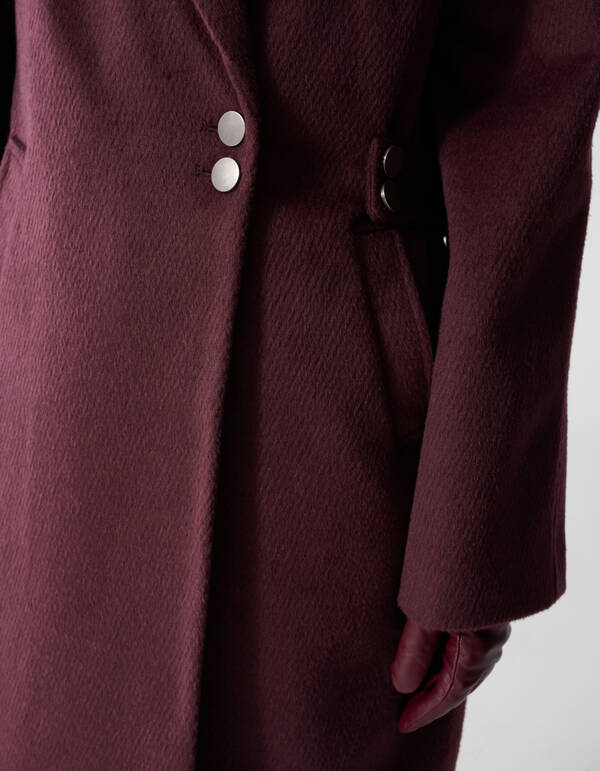Lange Wollen Jas Donkerrood By Mieke SHOEBY WOMEN