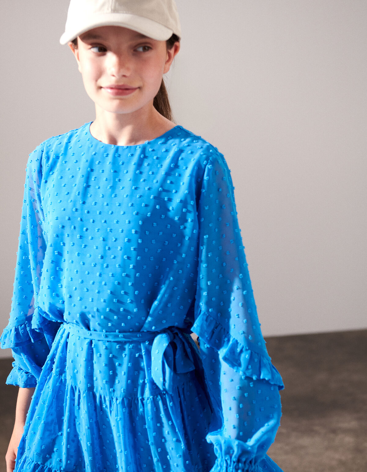 Chiffon Dot Jurk Blauw SHOEBY GIRLS