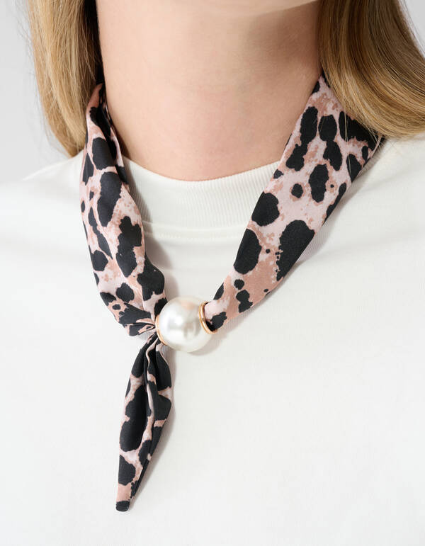 Pearl Leopard Sjaal Ketting Bruin SHOEBY ACCESSOIRES