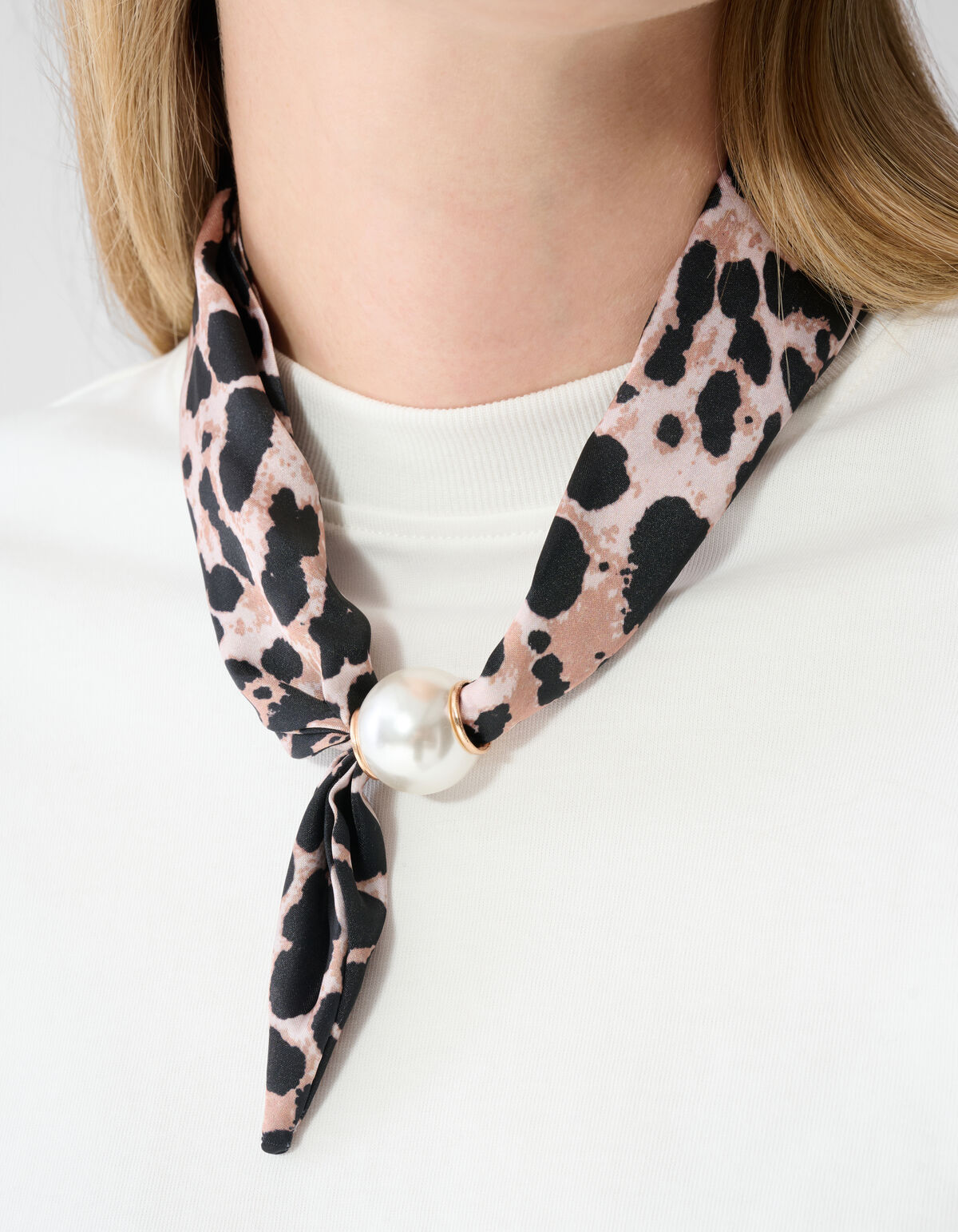 Pearl Leopard Sjaal Ketting Bruin SHOEBY ACCESSOIRES