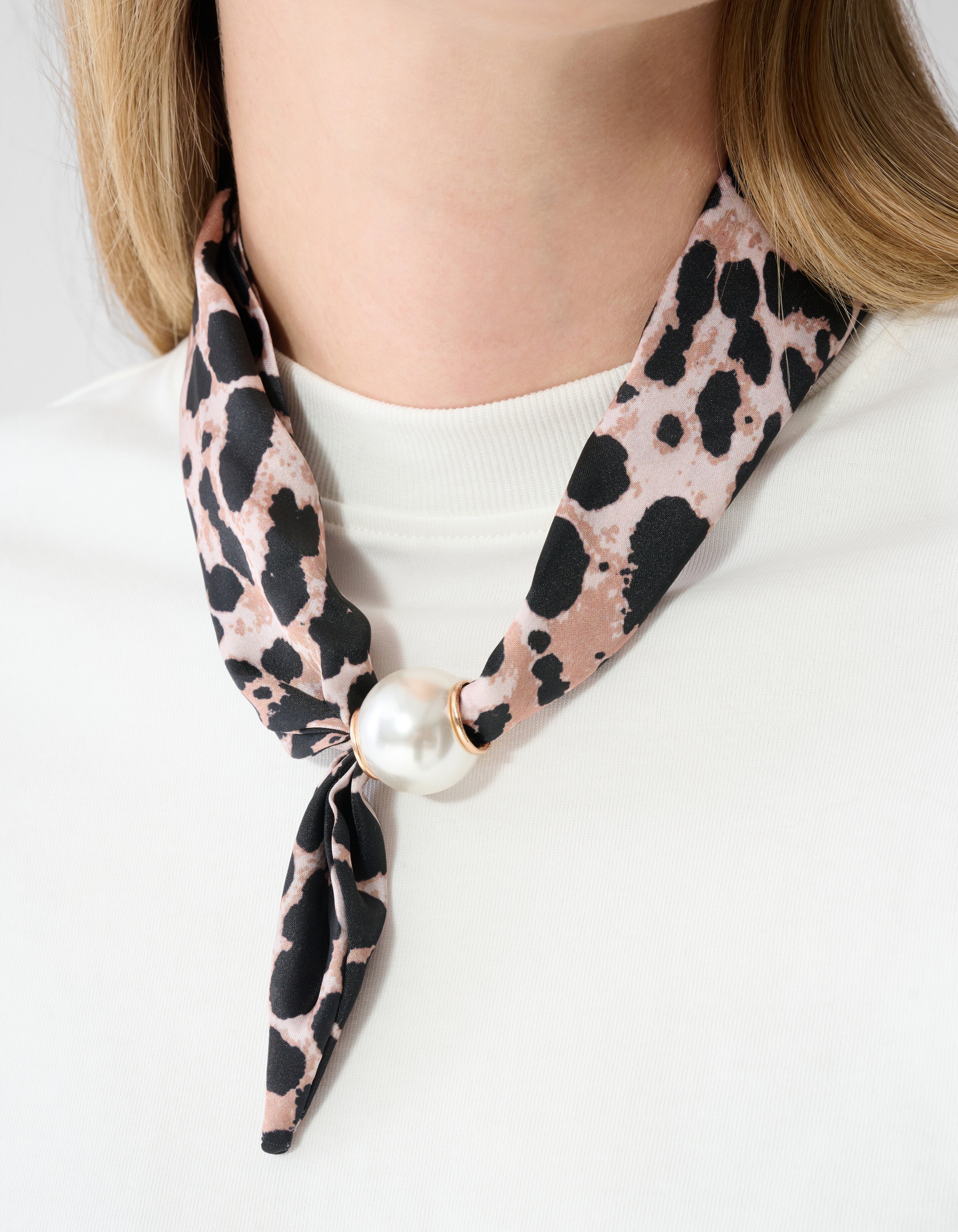 Pearl Leopard Sjaal Ketting Bruin SHOEBY ACCESSOIRES