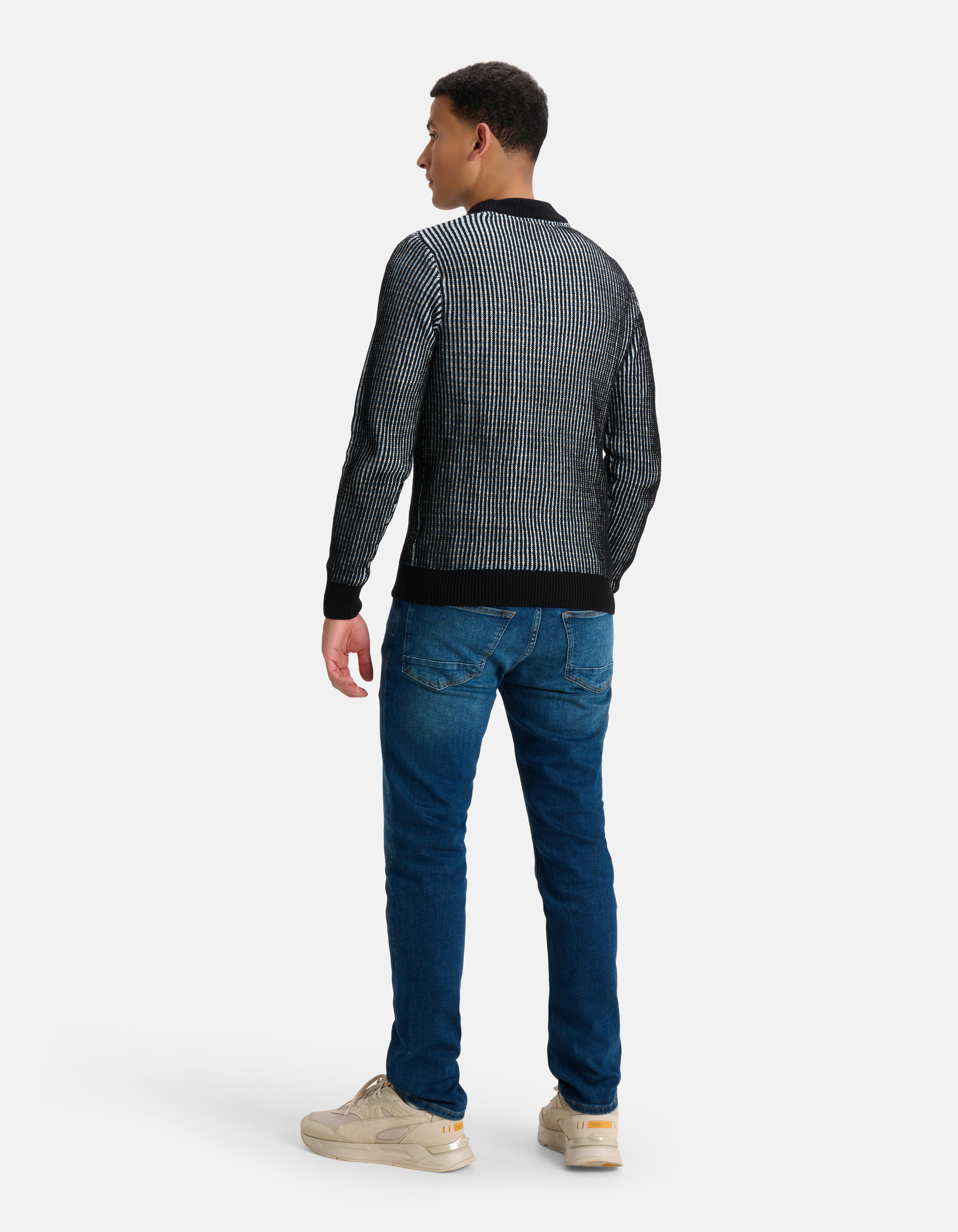 Gedetailleerde Gebreide Trui Blauw SHOEBY MEN