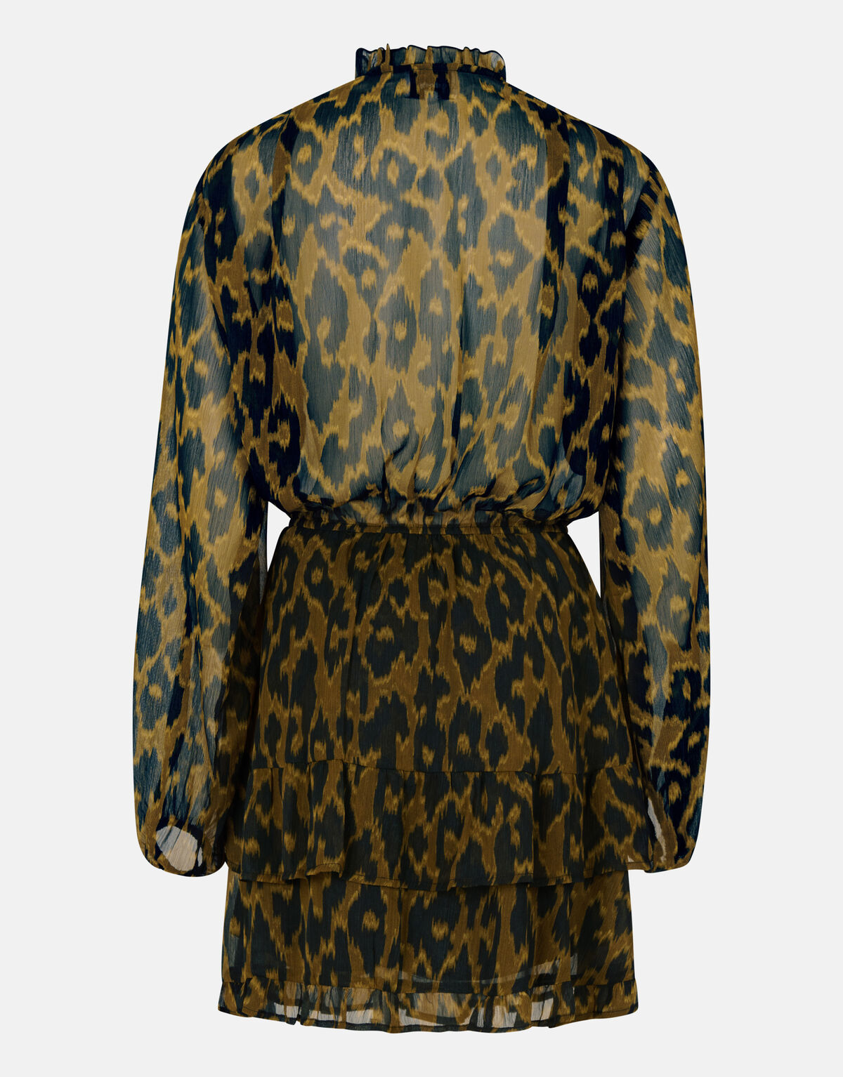 Leopard Print Jurk Donkergroen SHOEBY WOMEN