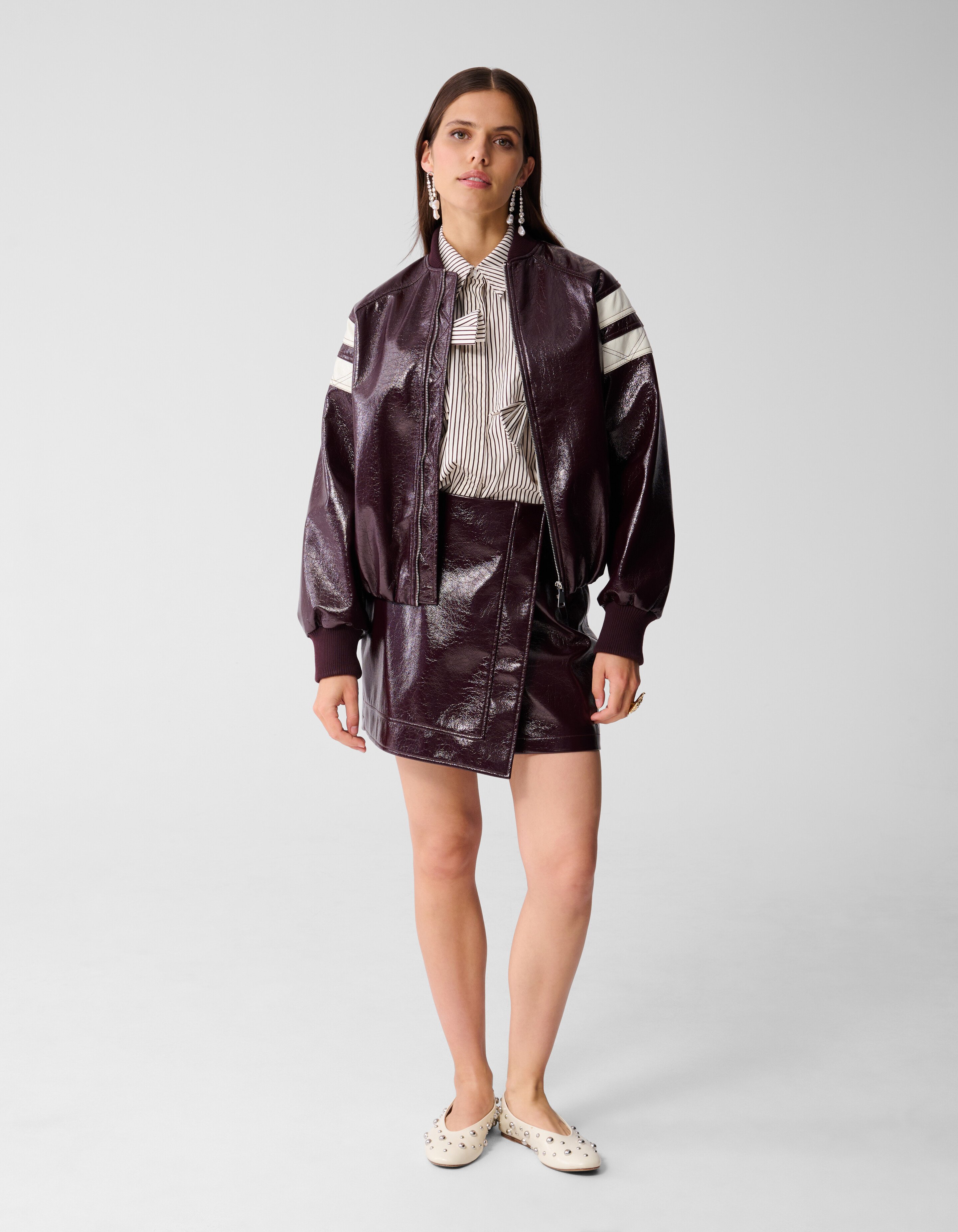 Lak Mini Rok Donkerrood SHOEBY WOMEN