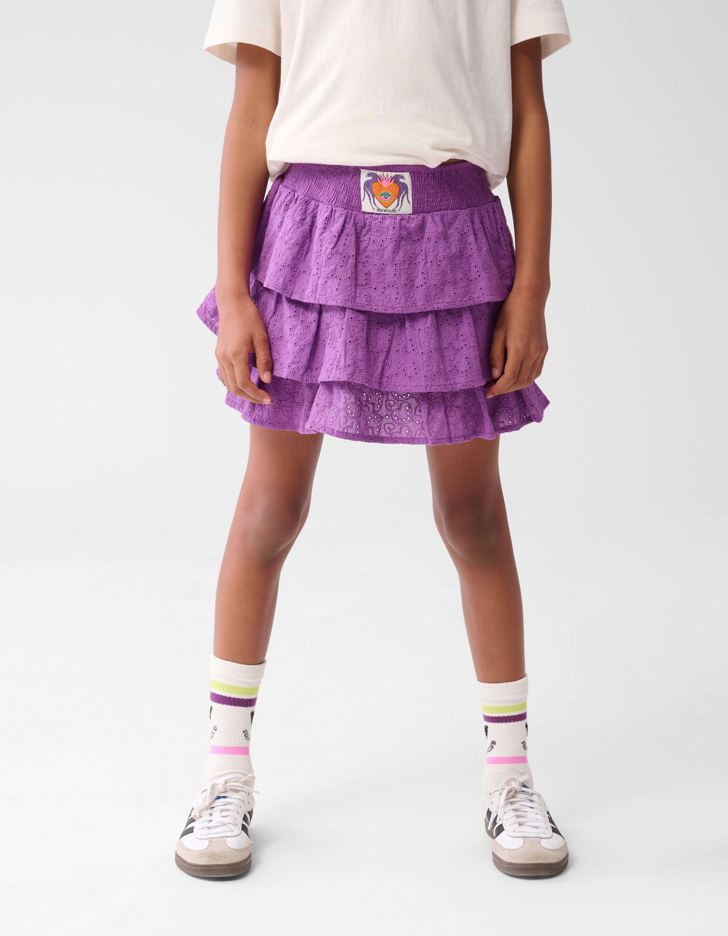 Embroidery Heart Rok Paars By Lizzy SHOEBY GIRLS