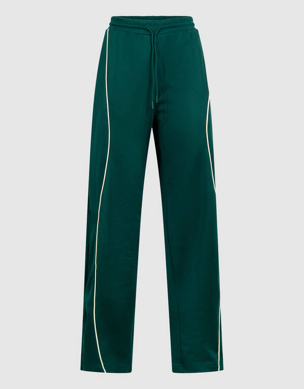 Wave Wide Leg Broek Donkergroen SHOEBY WOMEN