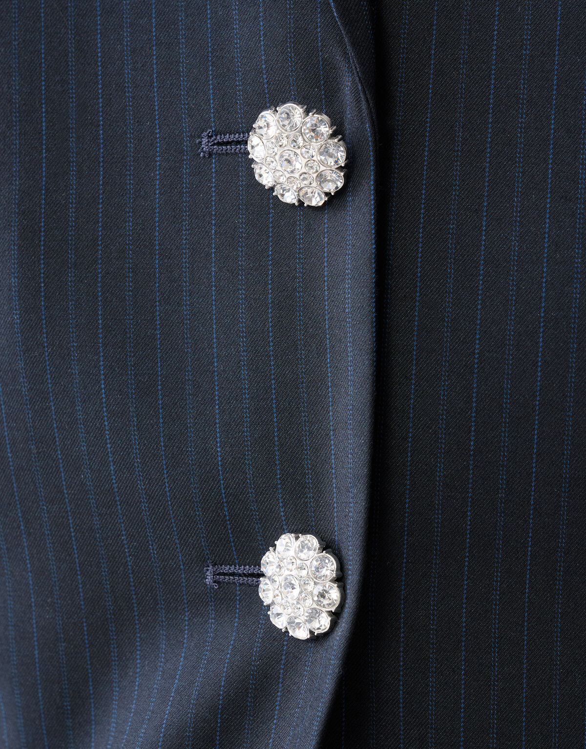 Denim Sleeve Pinstripe Blazer Donkerblauw SHOEBY WOMEN