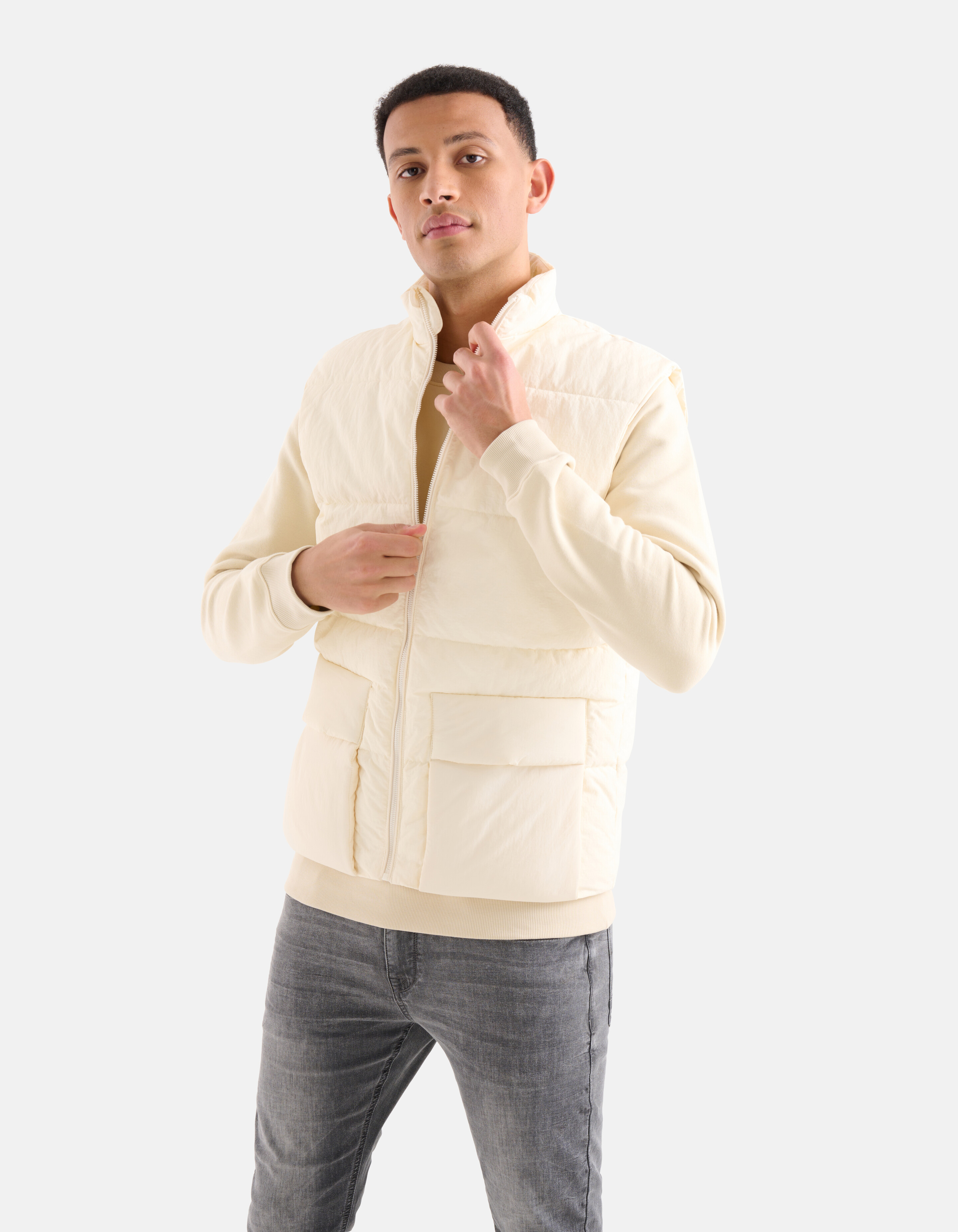 Gewatteerde Bodywarmer Gebroken Wit SHOEBY MEN