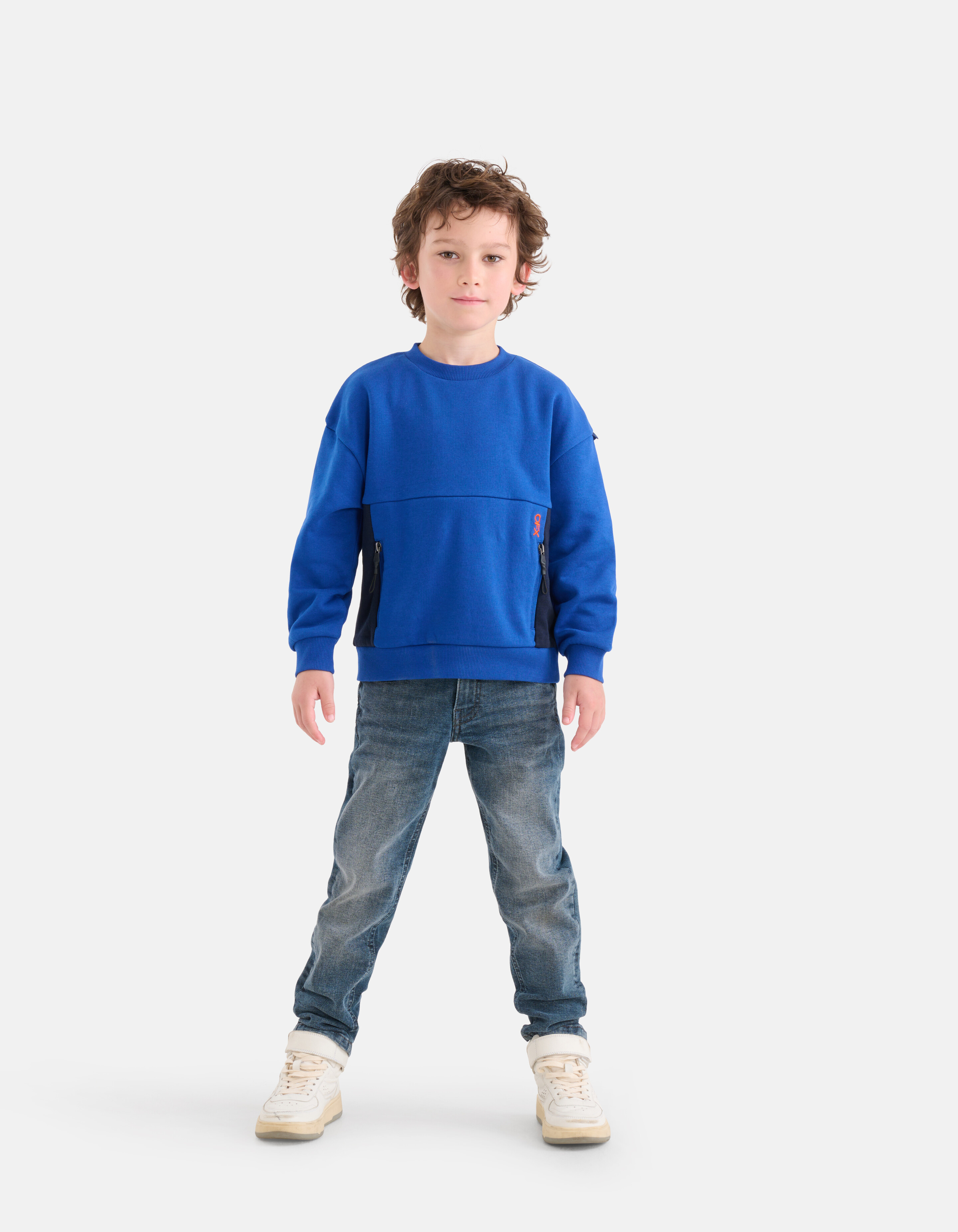 Zipper Sweater Blauw SHOEBY BOYS