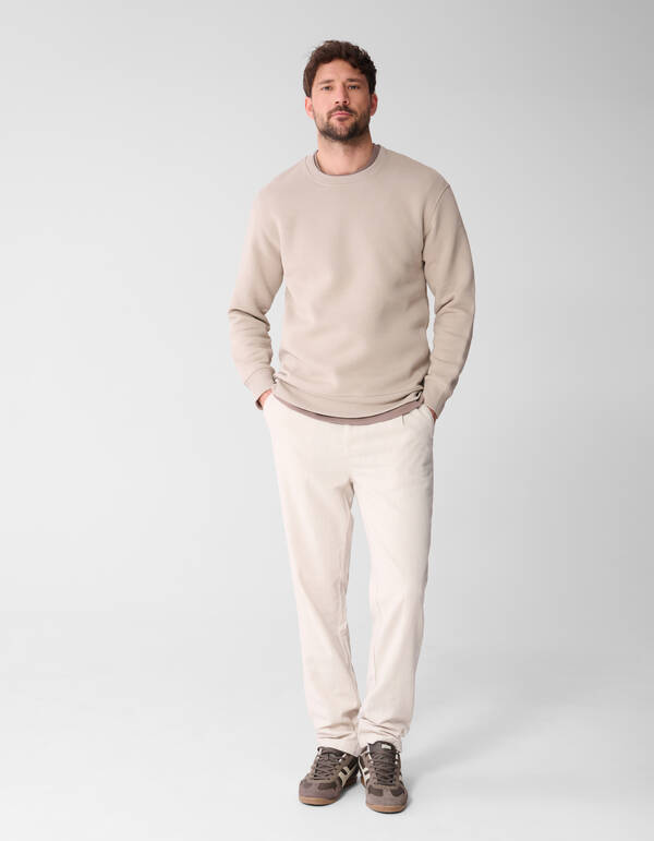Rib Spark Sweater Lichtbruin SHOEBY MEN