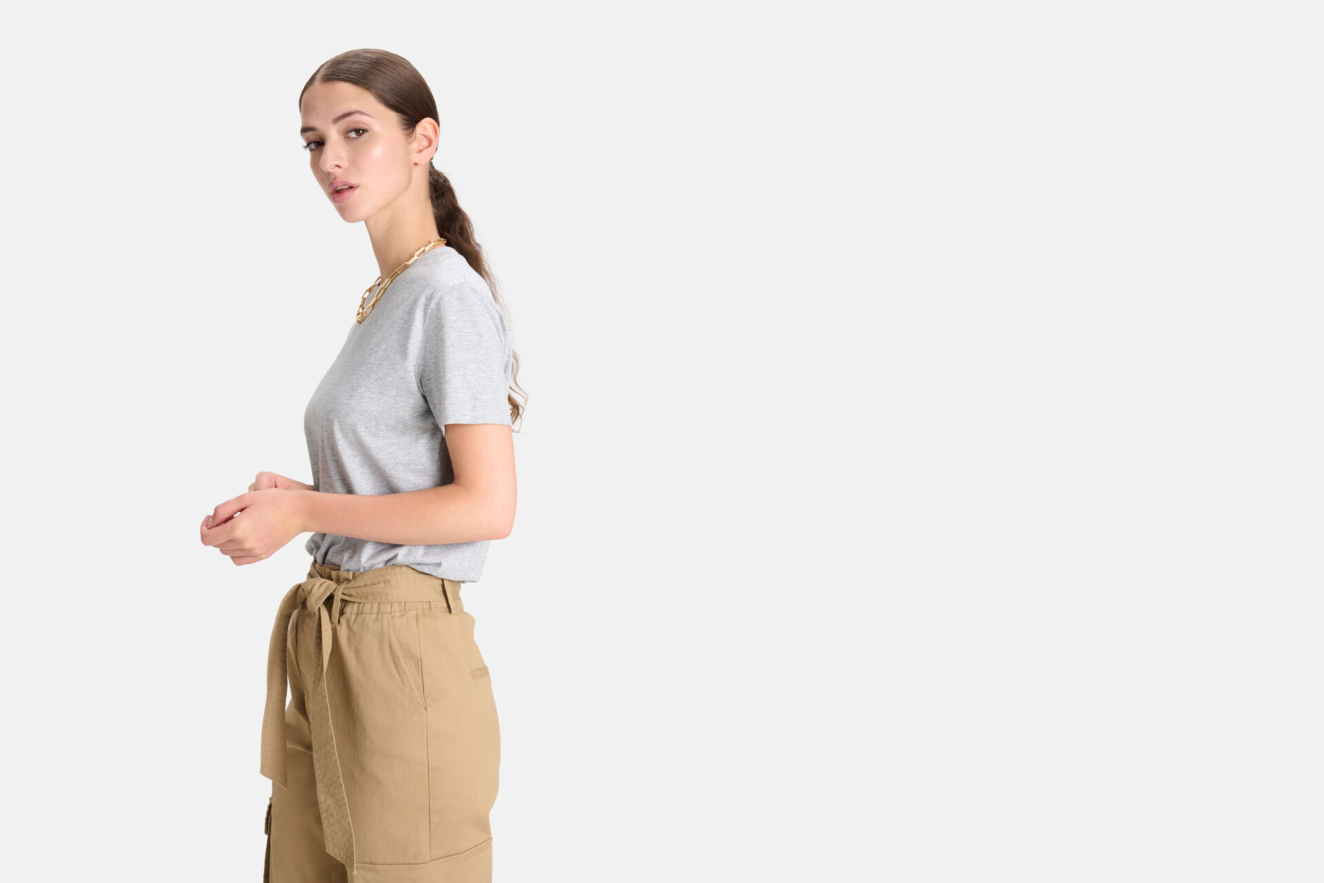 Basis T-shirt Grijs SHOEBY WOMEN