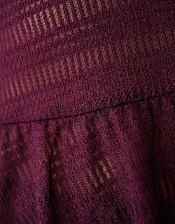 Mesh Structuur Blouse Donkerrood SHOEBY WOMEN