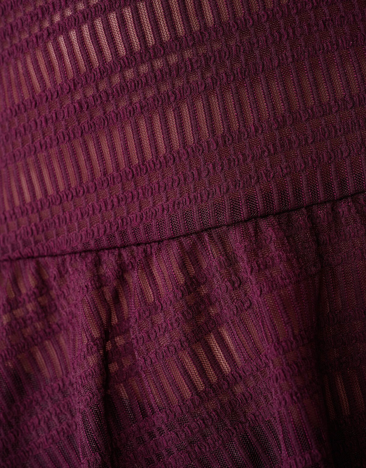 Mesh Structuur Blouse Donkerrood SHOEBY WOMEN