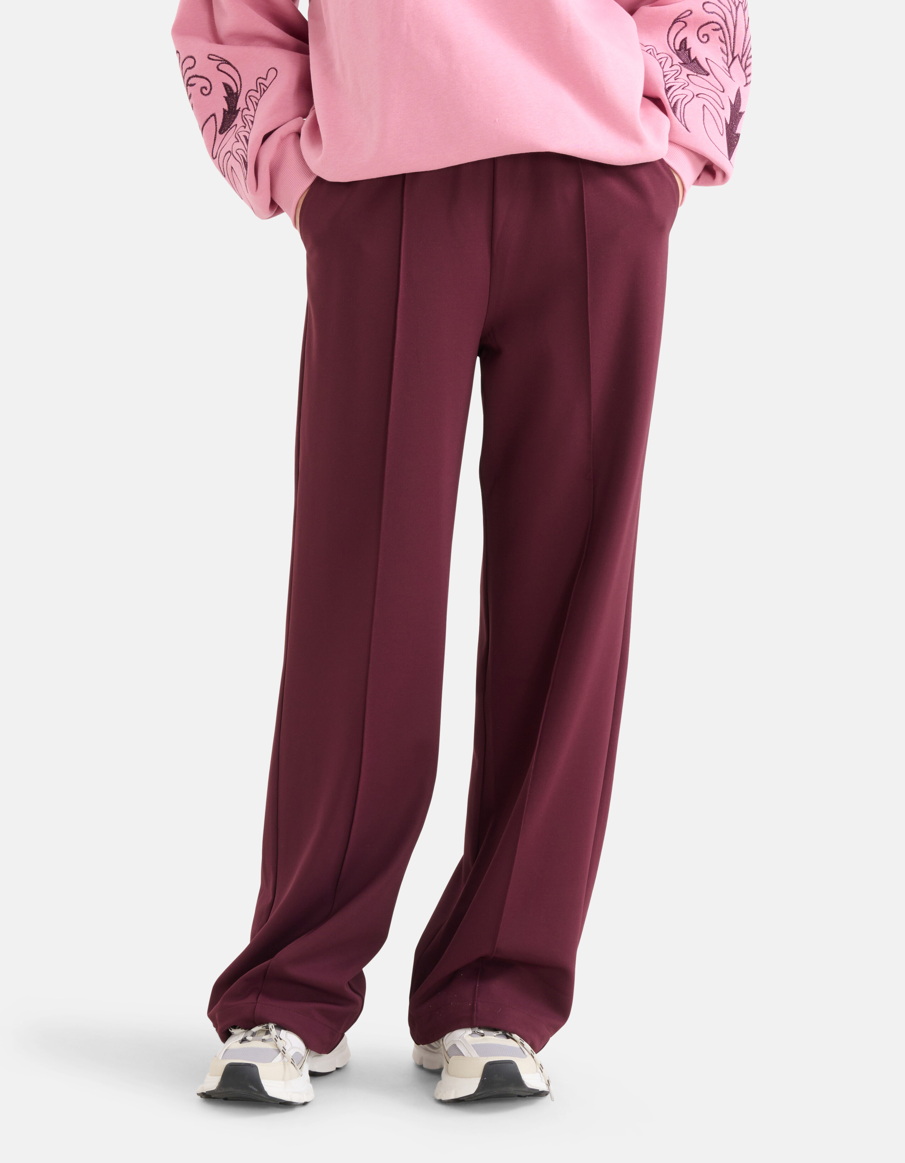Basis Wide Leg Broek Bordeaux SHOEBY WOMEN