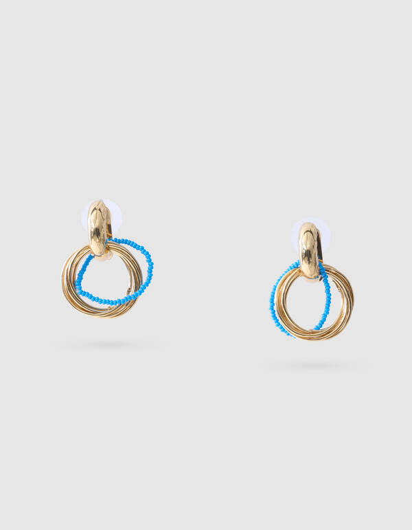 Beaded Ring Oorbellen Blauw SHOEBY ACCESSOIRES