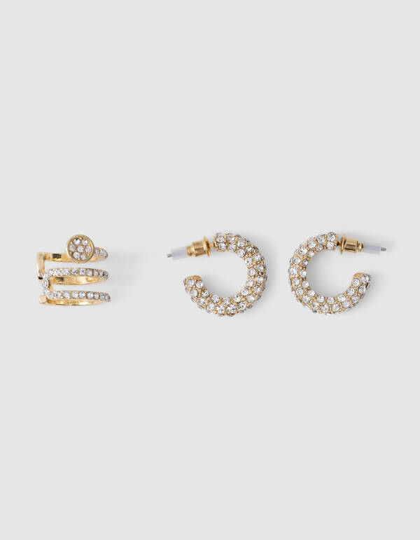 Strass Earcuff Set Goud SHOEBY ACCESSOIRES
