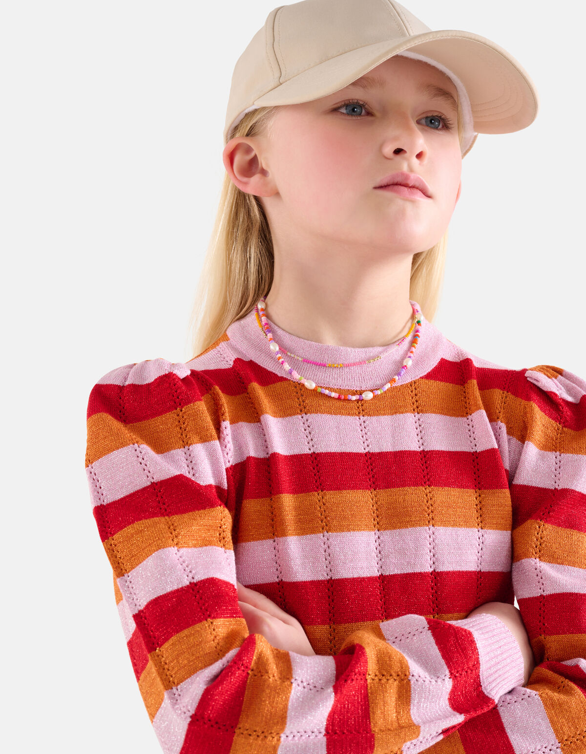 Gestreepte Glitter Trui Oranje SHOEBY GIRLS