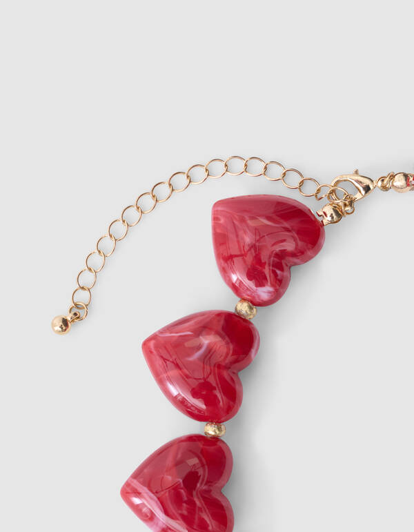 Heart Ketting Donkerrood SHOEBY ACCESSOIRES