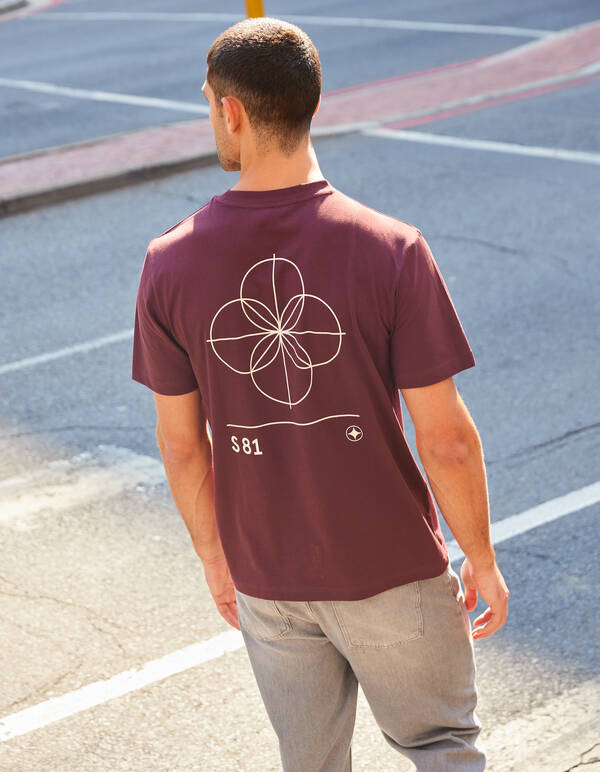 Geometry Artwork T-shirt Donkerrood SHOEBY MEN