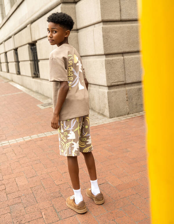 Beach Print Short Taupe SHOEBY BOYS