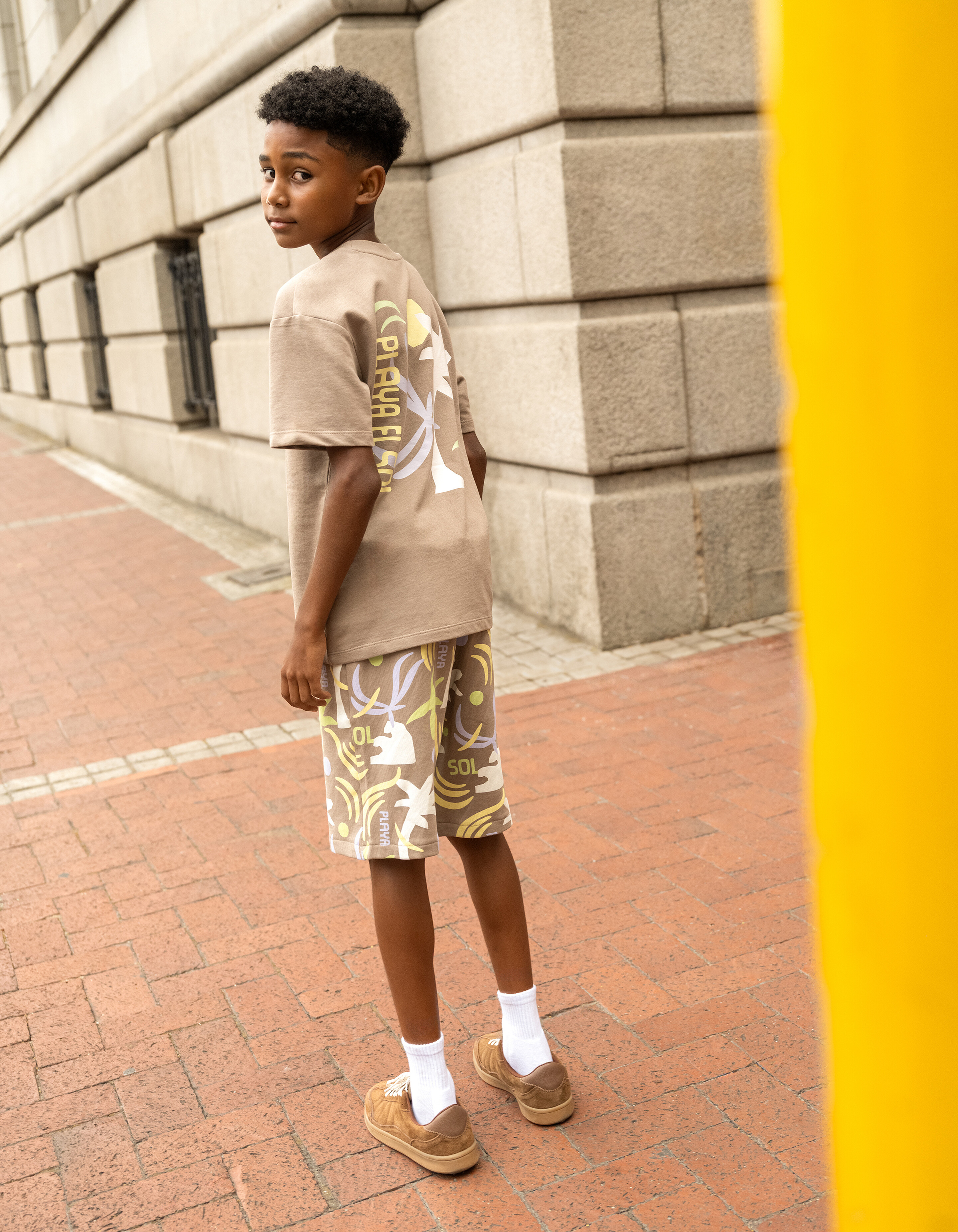 Beach Print Short Taupe SHOEBY BOYS