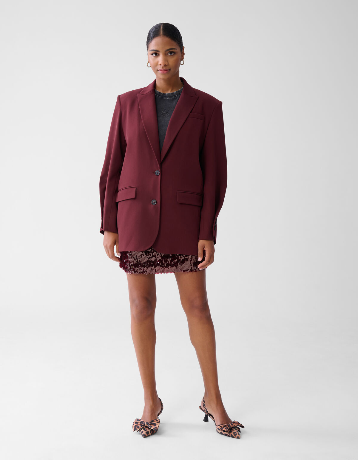 Oversized Blazer Bordeaux SHOEBY WOMEN