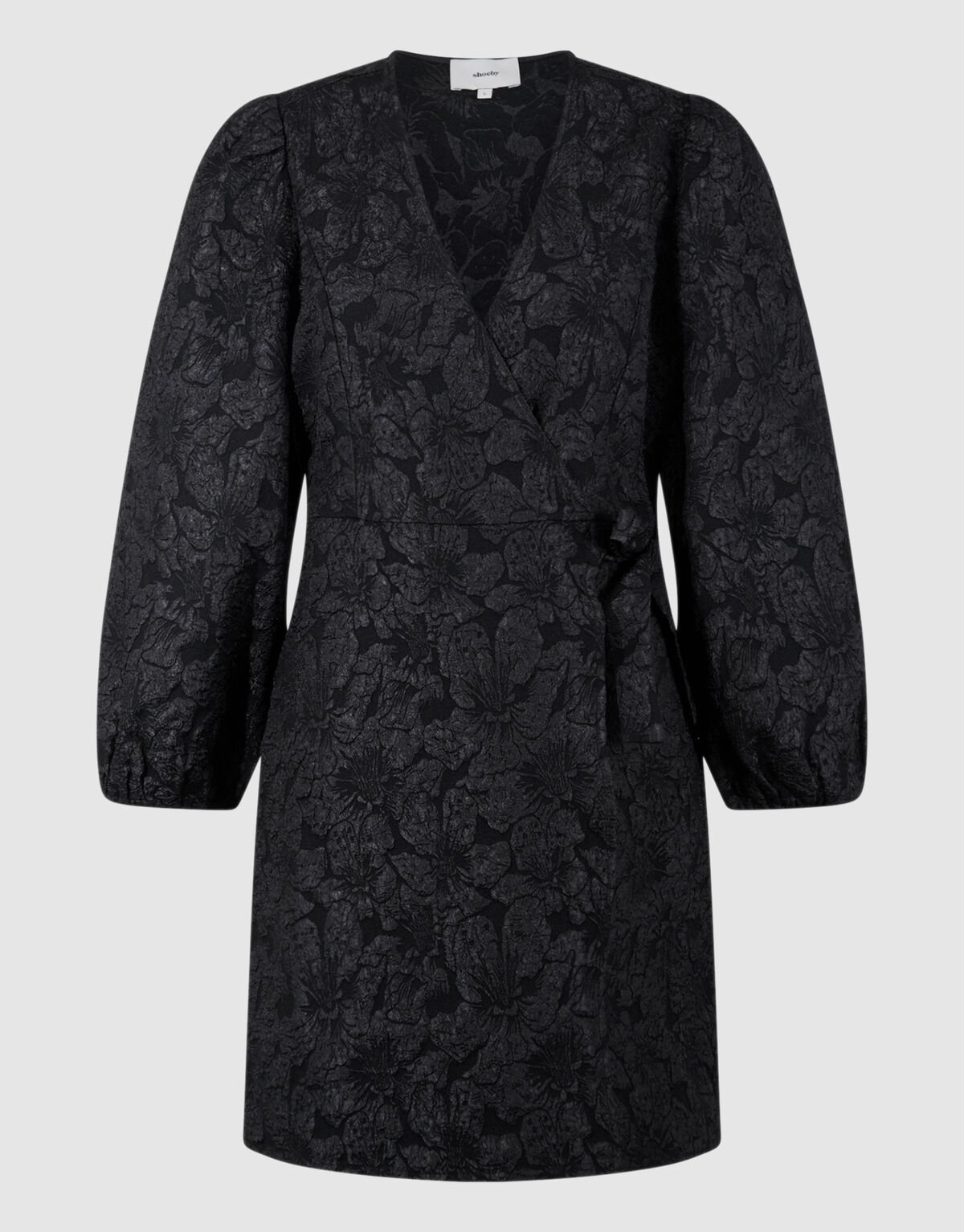 Jacquard Wrap Mini Jurk Zwart SHOEBY WOMEN