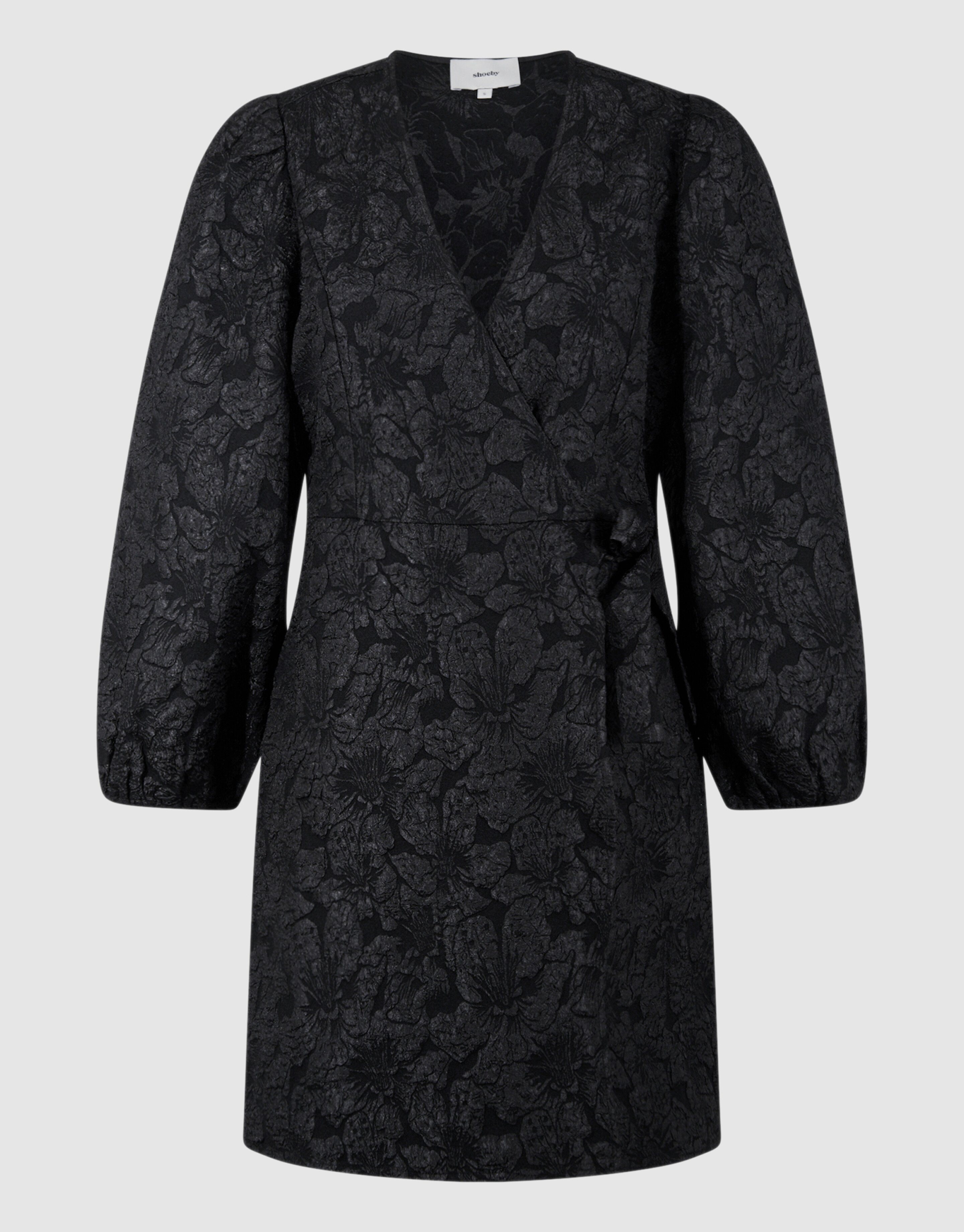 Jacquard Wrap Mini Jurk Zwart SHOEBY WOMEN