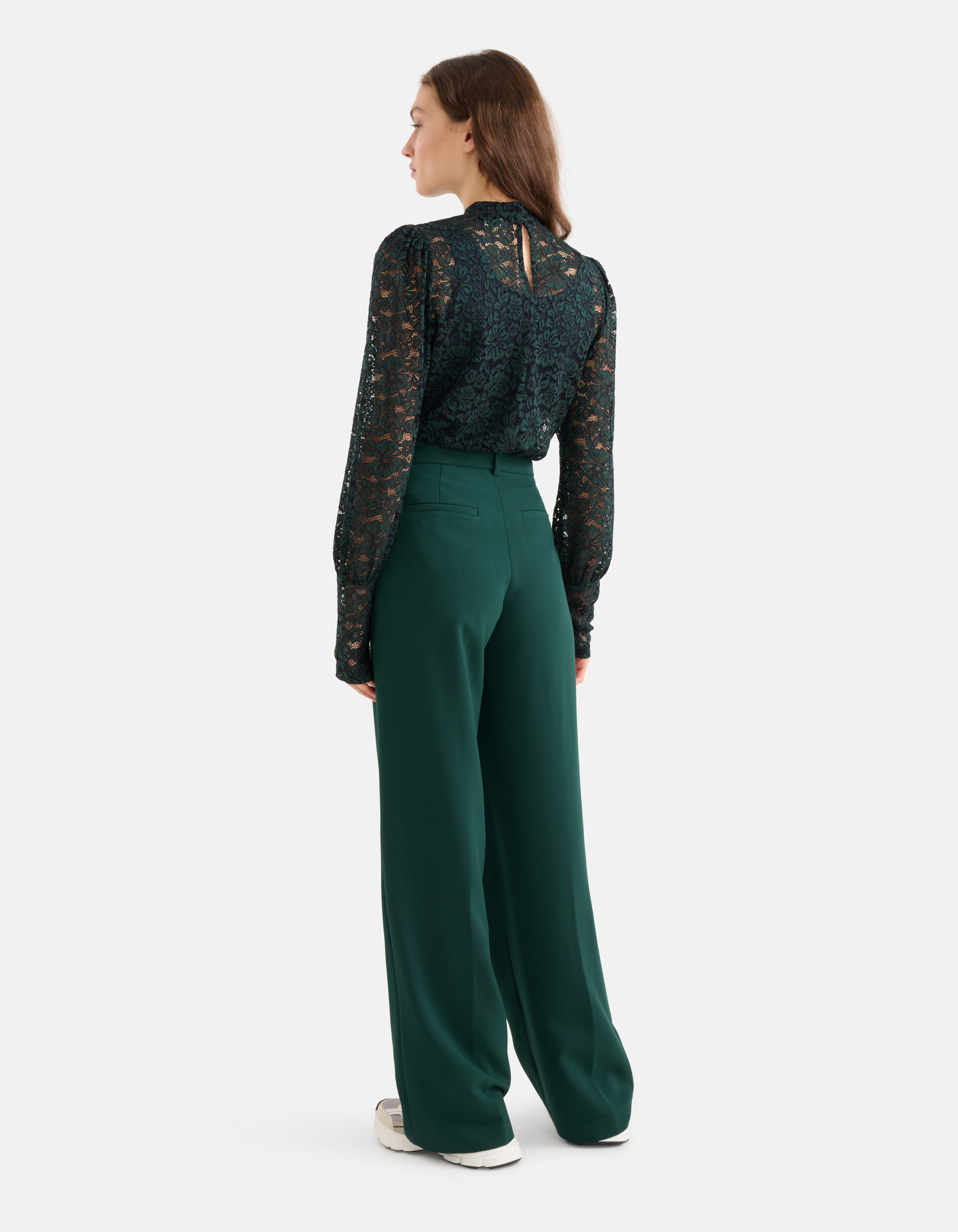 Straight Fit Pantalon Donkergroen SHOEBY WOMEN