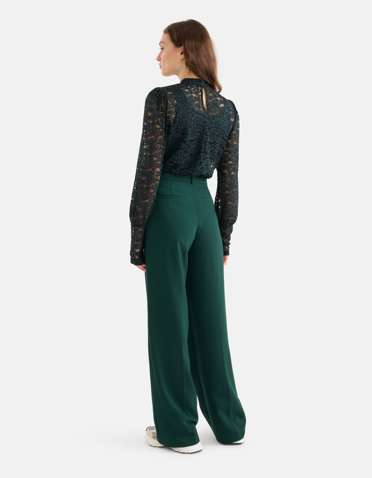 Straight Fit Pantalon Donkergroen SHOEBY WOMEN