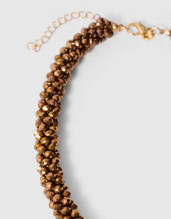 Beaded Elastic Ketting Bruin SHOEBY ACCESSOIRES