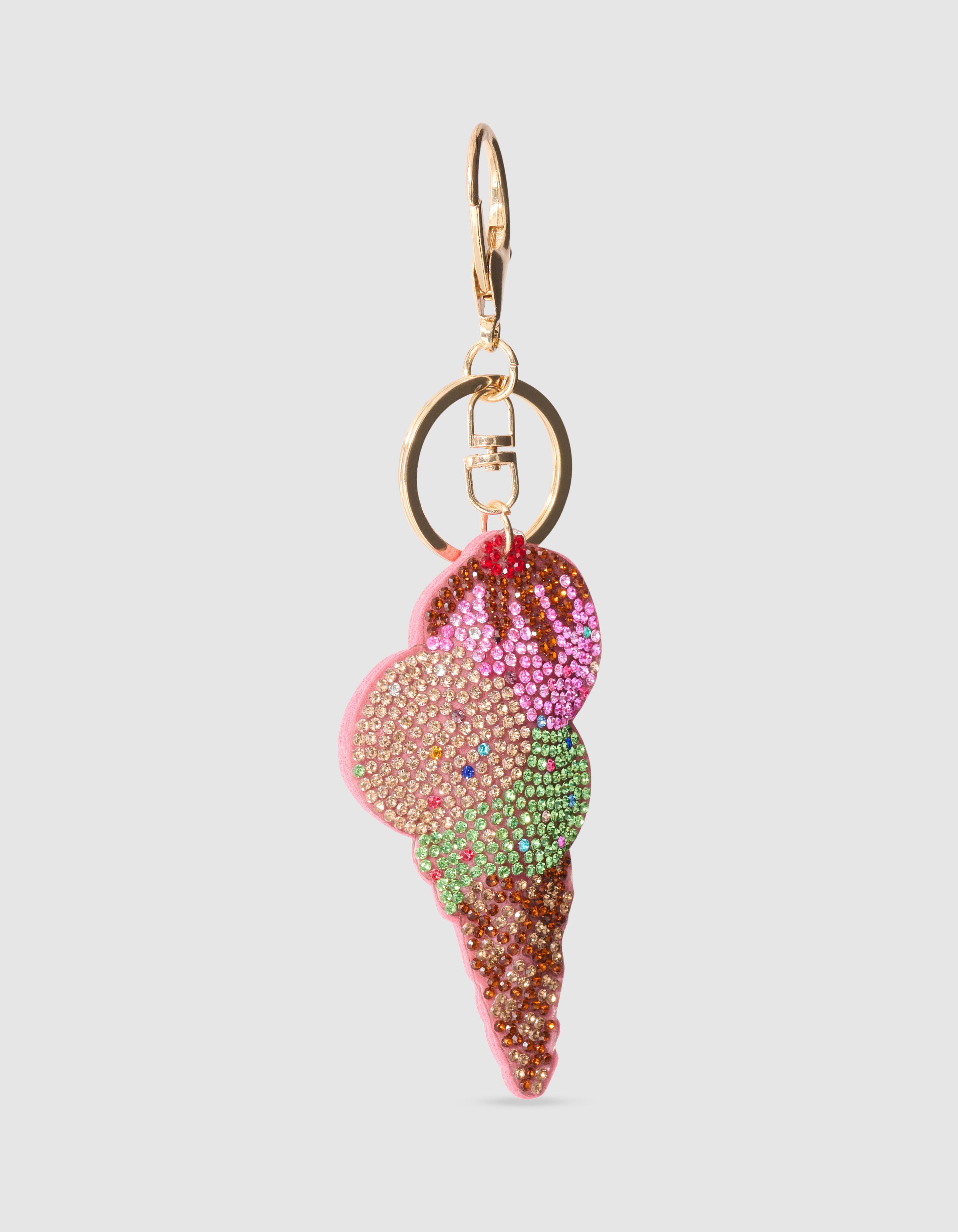 Icecream Strass Sleutelhanger Bruin SHOEBY ACCESSOIRES