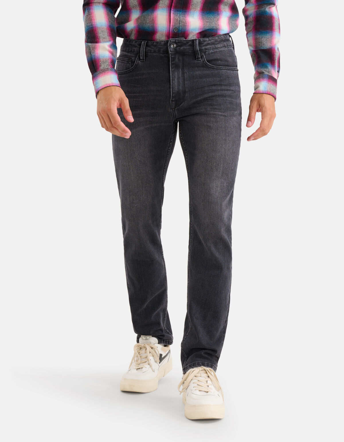 Washed Straight Fit Jeans Zwart L34 SHOEBY MEN