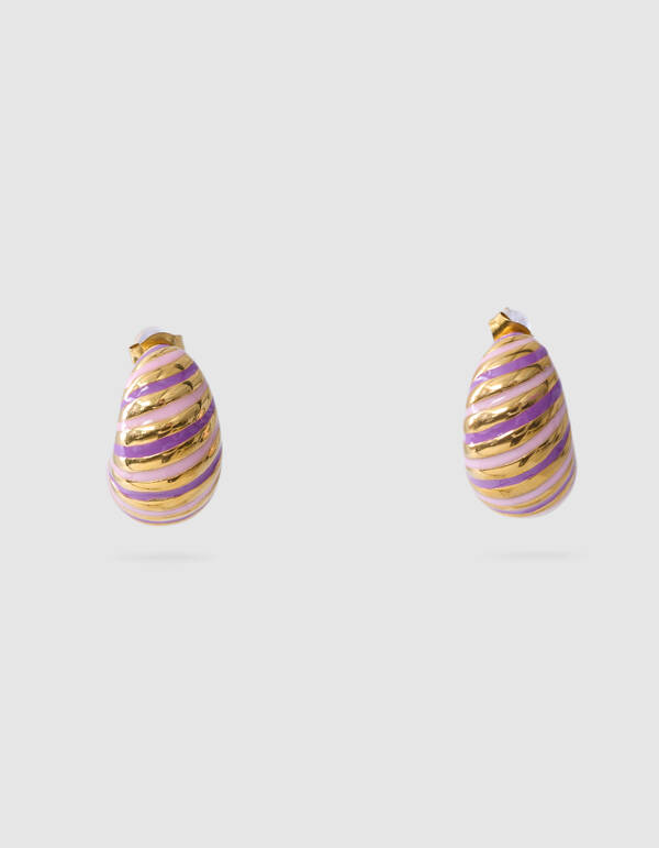 Striped Hoop oorbellen Goud SHOEBY ACCESSOIRES