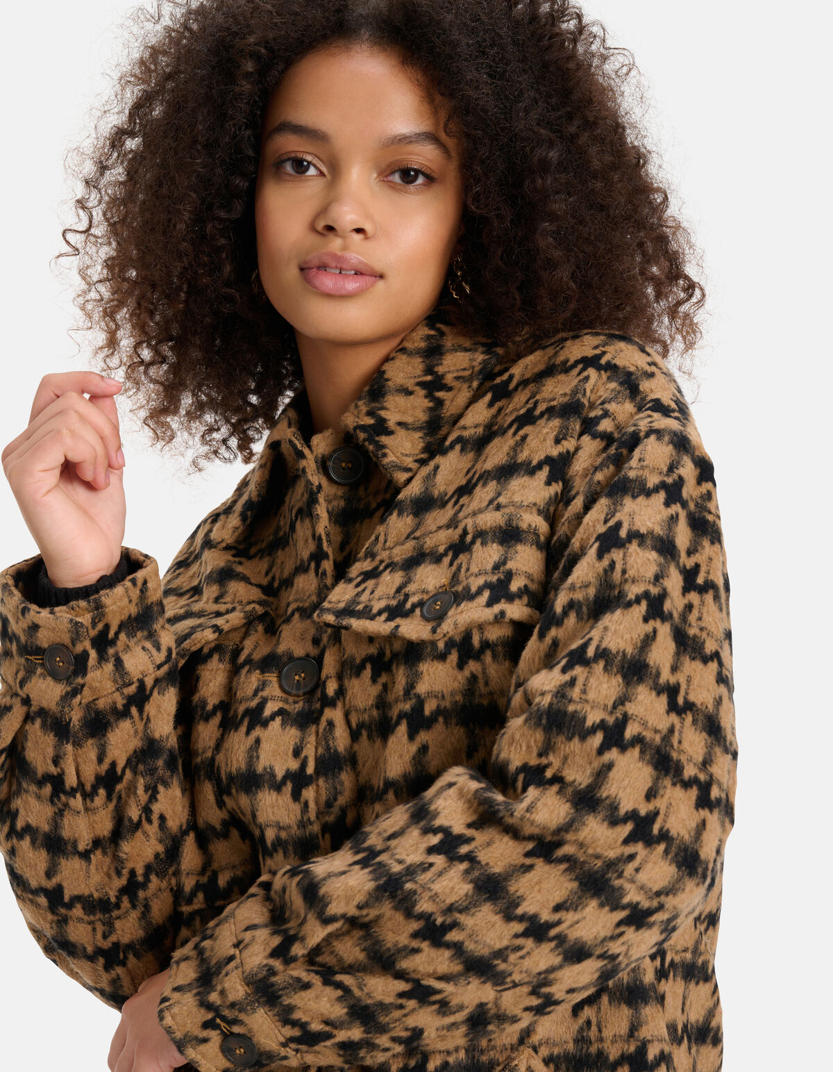 Pied-De-Poule Jas Bruin SHOEBY WOMEN