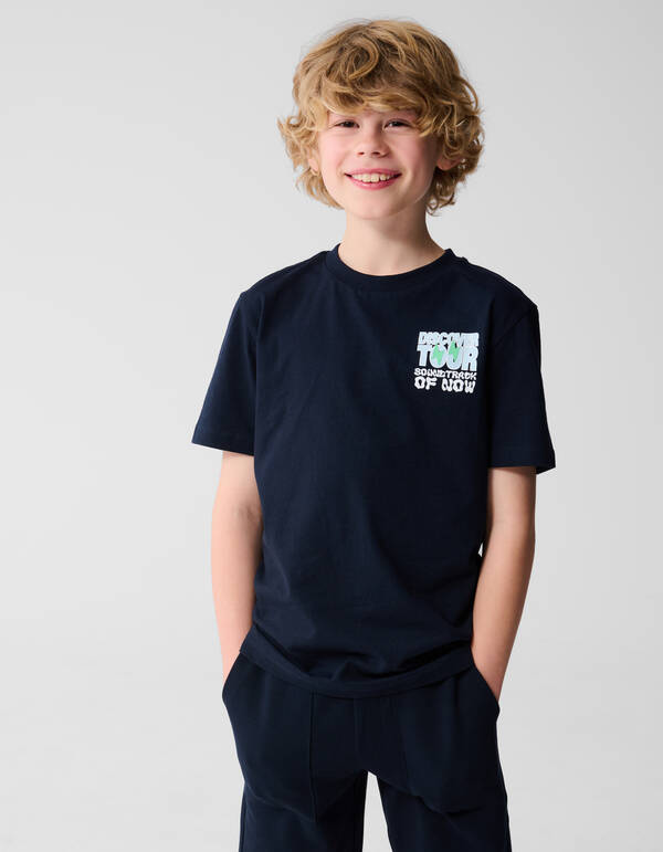 Tour Artwork T-shirt Donkerblauw SHOEBY BOYS