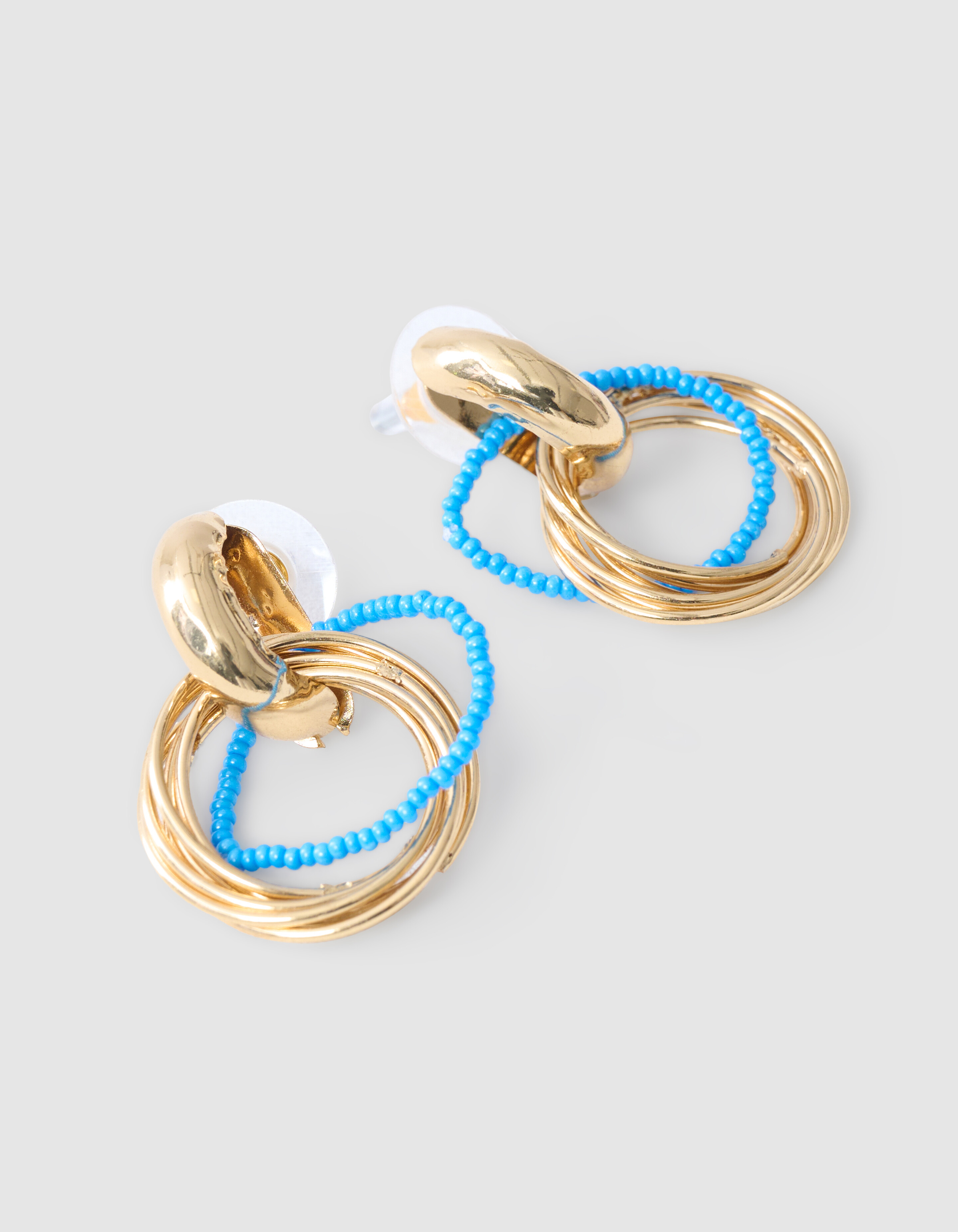 Beaded Ring Oorbellen Blauw SHOEBY ACCESSOIRES