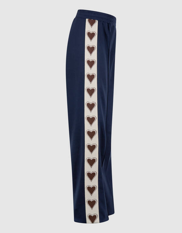 Sporty Heart Wide Leg Broek Donkerblauw SHOEBY GIRLS
